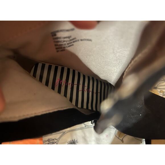 Size 6 Betsey Johnson Boots with Rhinestone Heel - Picture 2 of 5